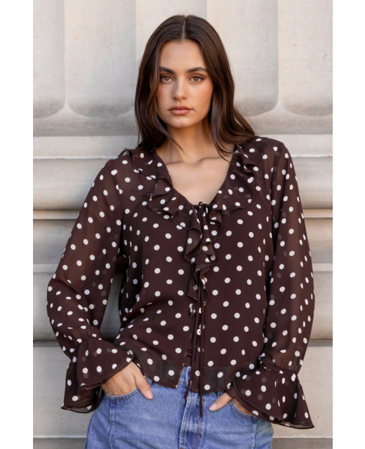 Among The Brave Bohemian Frill Front Blouse