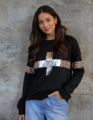Stella + Gemma Classic Sweat Black Leopardess Cross