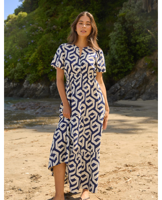 Stella + Gemma Vittoria Dress - Indigo Geo