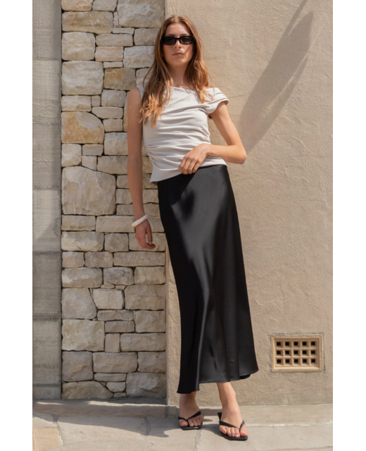 Stories Be Told Prodigy Satin Bias Cut Maxi Skirt