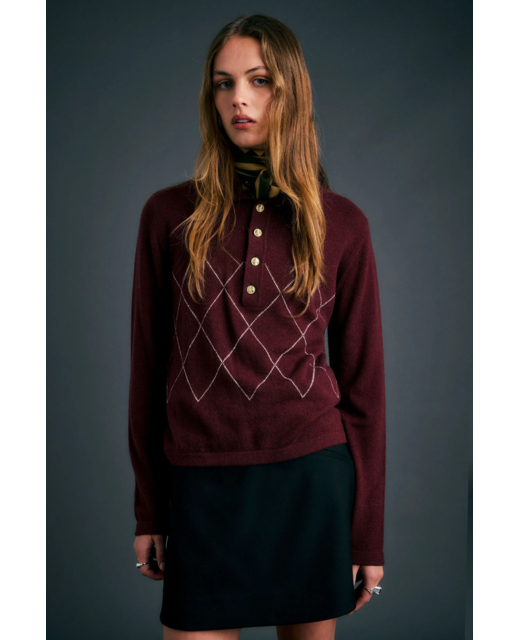 Karen Walker Society Argyle Polo