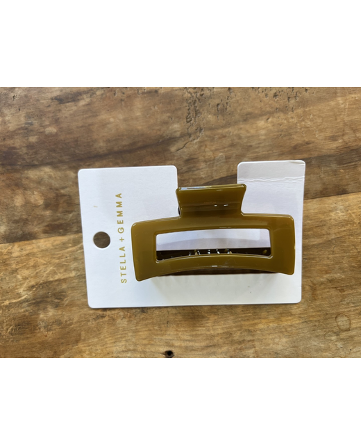Rectangle Hair Claw Caramel Transparent