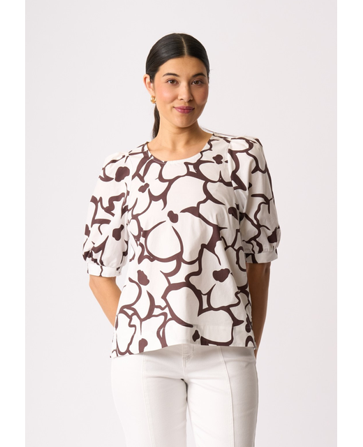 Foil Scoop Neck Swing Top