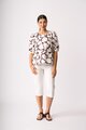Foil Scoop Neck Swing Top