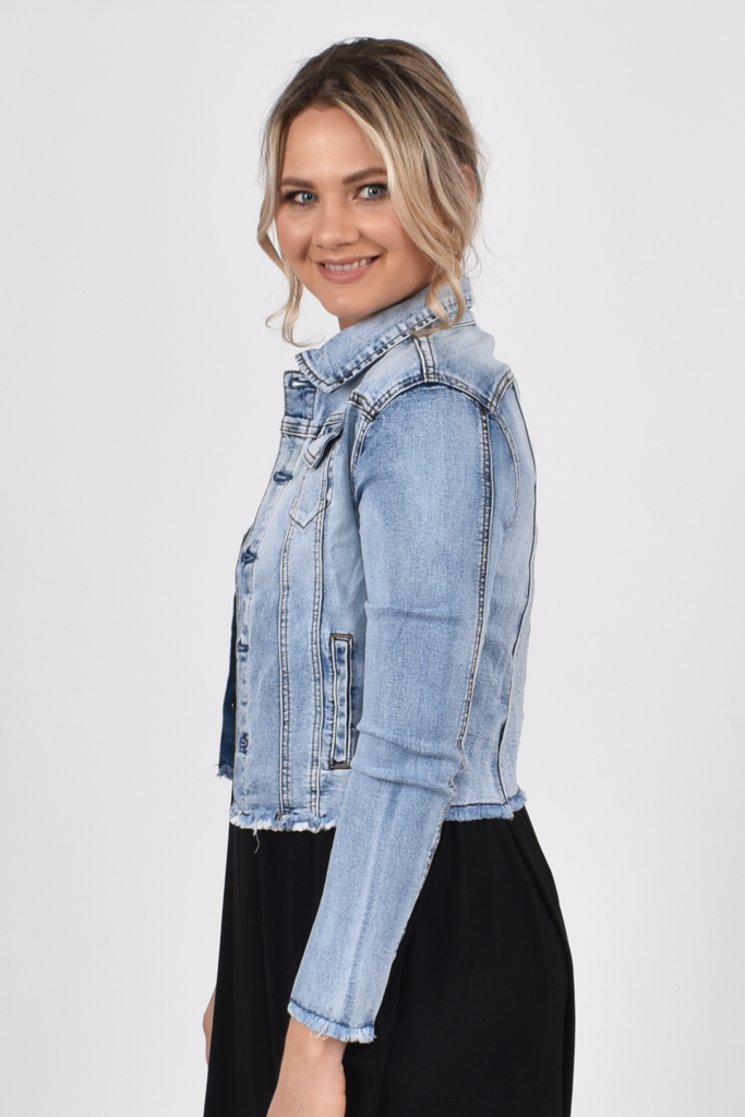 frayed denim jacket