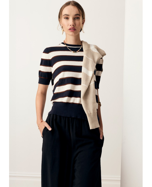 Pol Darcey Stripe Knit Tee 