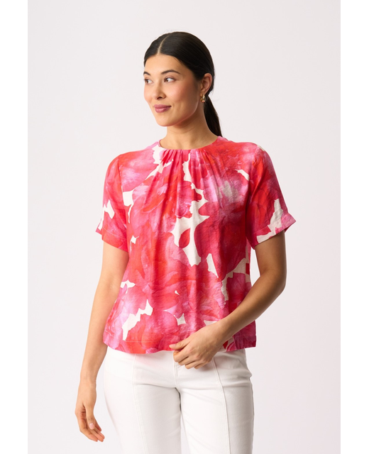 Foil Pleat Neck Top