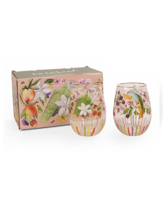 Live Wires Bountiful Harvest Set of 2 Glass Tumblers