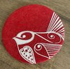 Live Wires Piwakawaka on Red Coasters Set of 4