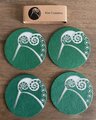 Live Wires Kiwi on Green Coasters Set of 4