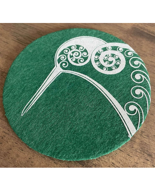 Live Wires Kiwi on Green Coasters Set of 4
