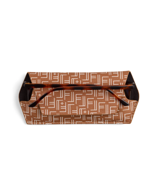 Fox & Leo Slimline Glasses Case - Vegan Print Tan