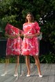 Foil Shirr the Cuff Dress