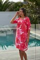 Foil Shirr the Cuff Dress
