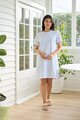 Foil Shirr the Cuff Dress