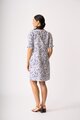 Foil Shirr the Cuff Dress