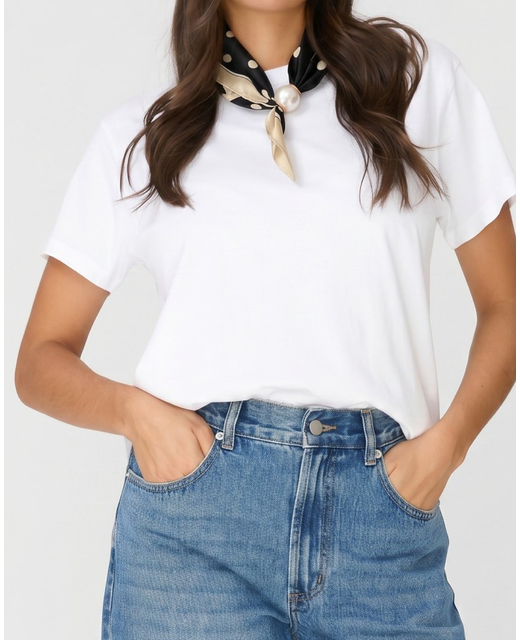 Stella + Gemma Spot Black & Taupe Scarf