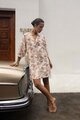 Humidity Boh/Rose Shift Dress L/S