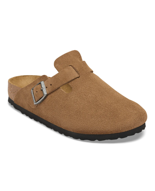 Birkenstock Boston Suede Regular Clog - Dark Tea