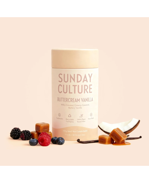 Sunday Culture Small Buttercream Vanilla Ready-to-Pour Sand Wax