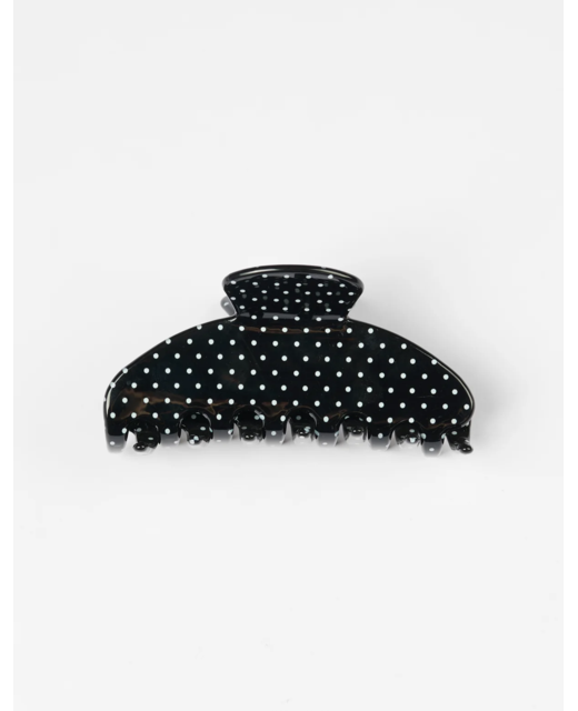 Stella + Gemma Black with Mini White Dots Hair Claw