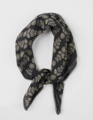Stella + Gemma Black Cotton Square Scarf