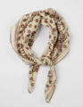 Stella + Gemma Beige Cotton Square Scarf