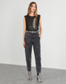 Storm Feather Print Sleeveless Top