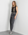Storm Feather Print Sleeveless Top
