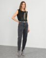 Storm Feather Print Sleeveless Top