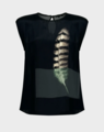Storm Feather Print Sleeveless Top