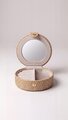 Stella + Gemma Beige Woven Round Jewel Box