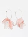 Organza Hoop Silver/Pink Earrings