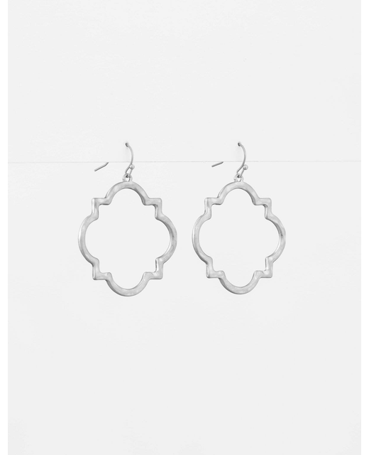 Brocante Square Silver Earrings