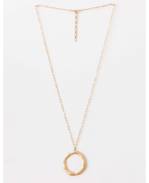 Gold Chain and Hoop Pendant