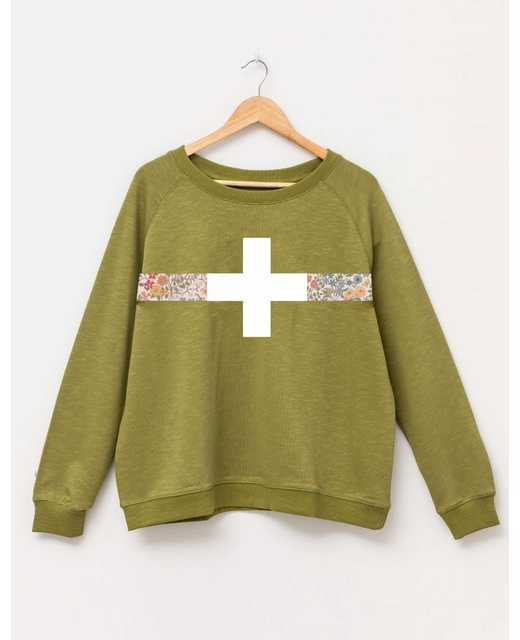 Moss Floral Band Sweater